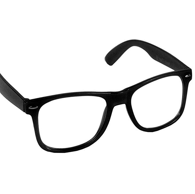 Nerd Brille Nerdbrille ohne Stärke Vintage Geek Hornbrille Männer Frauen schwarz 
