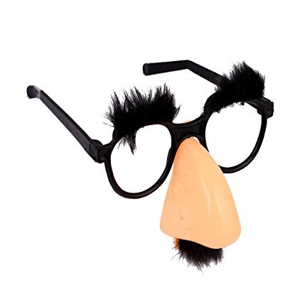 NEU Brille Slapstick mit Augenbrauen Bart Spaßbrille Partybrille Nase