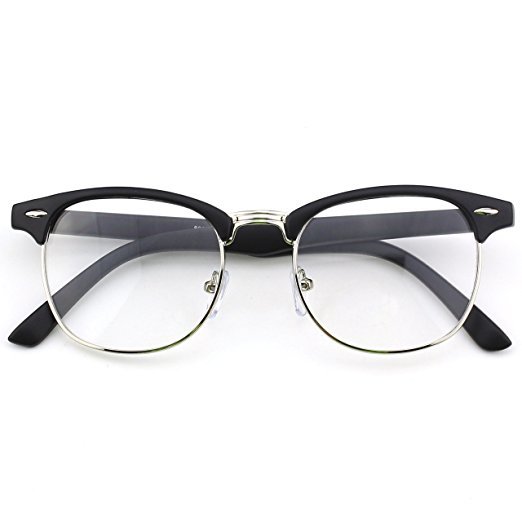 Round Retro Brille Hornbrille   Klarglas  SG1141